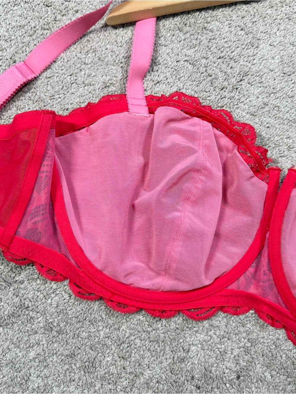 Adore Me Women’s Lace Bra Underwire Romantic Sexy in Red 40I - Picture 8 of 13